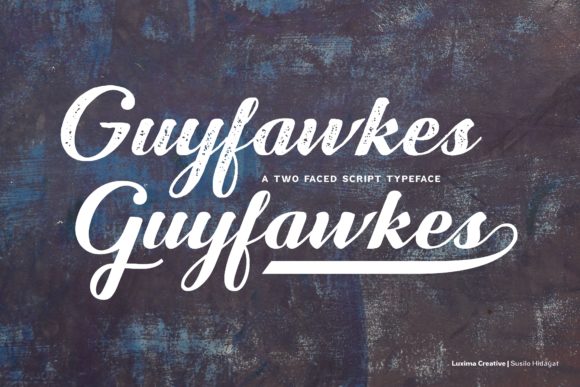 Guyfawkes Skript-Schriftarten Schriftart Von Luxima Creative