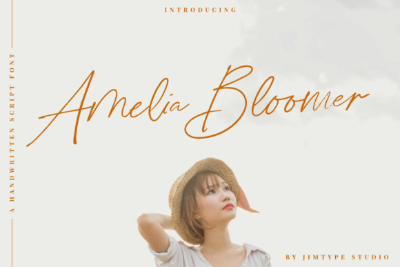 Amelia Bloomer Script & Handwritten Font By jimtypestudio