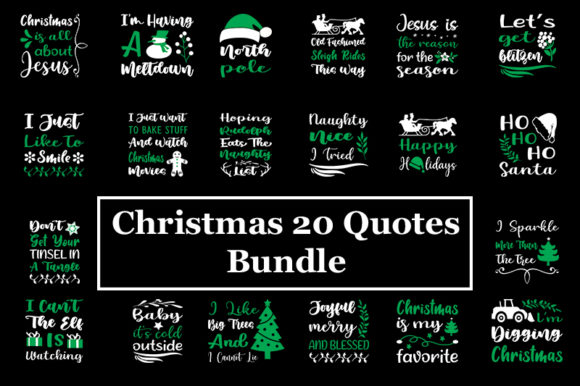 Christmas 20 Quotes Bundle Graphic T-shirt Designs By SVG_Huge