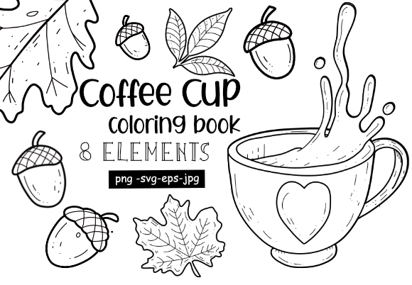 Coloring Book Coffee Clip Art Graphic Coloring Pages & Books Adults By stanosh