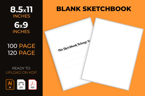 Blank Sketchbook - KDP Interior Graphic KDP Interiors By medelwardi