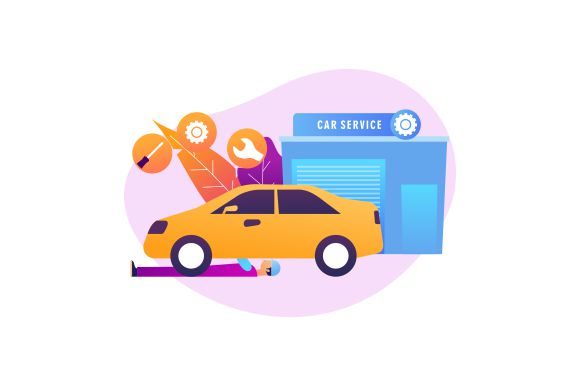 Car Service Abstract Concept Ilustration Graphic Logos By DEEMKA STUDIO