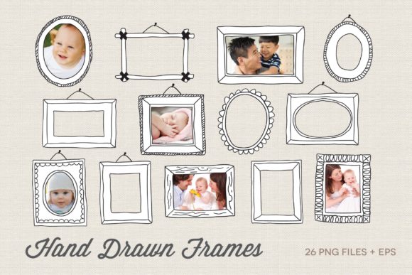 Hand Drawn Frames Vector Graphic Illustrations By peachycottoncandy