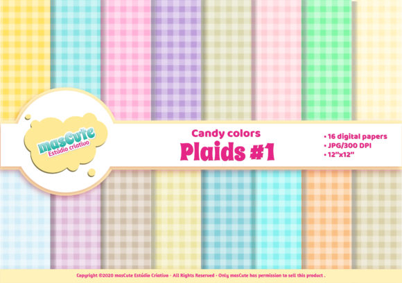 Digital Paper Pack - Plaids 1 Graphic Patterns By mascuteestudio