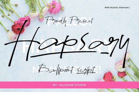 Hapsary Script & Handwritten Font By allouse.studio