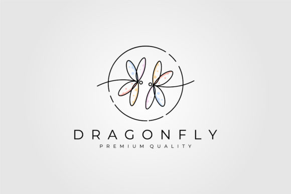 Dragonfly Line Art Logo Minimalist Graphic Logos By lawoel