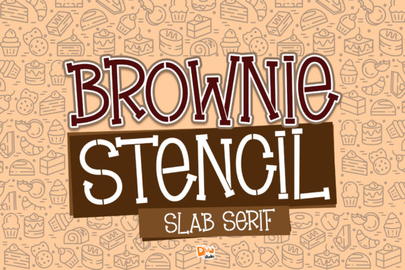Brownie Stencil Slab Serif Fonts Font Door dmletter31