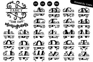 Fancy | Split Monogram Font Graphic Crafts By Vunira 1
