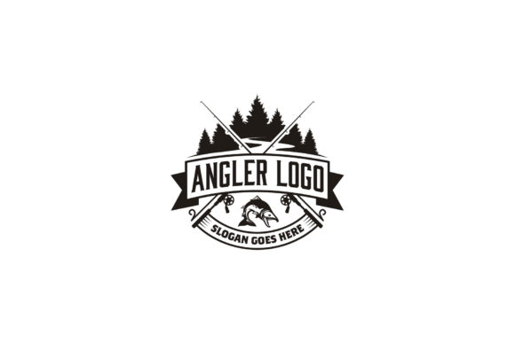 Salmon Forest River Angler Fishing Logo Illustration Logos Par Enola99d