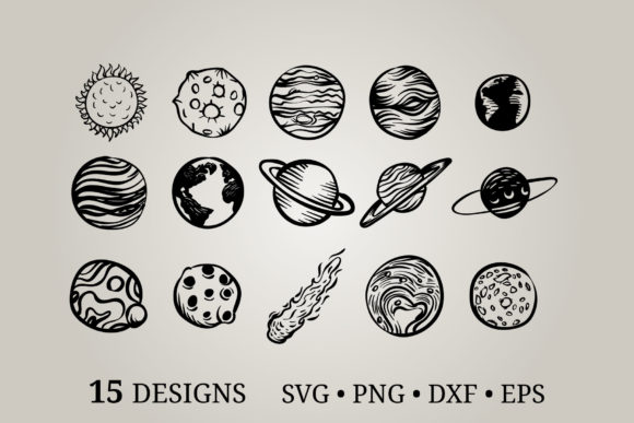 Planet Bundle Graphic Print Templates By Euphoria Design