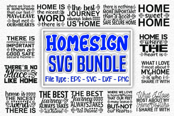 Home Sign  Quotes Designs Bundle Graphic Print Templates By Digital Background Patterns