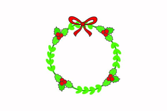 Leaf Wreath Christmas Icon Illustration Icônes Par yellowhellow