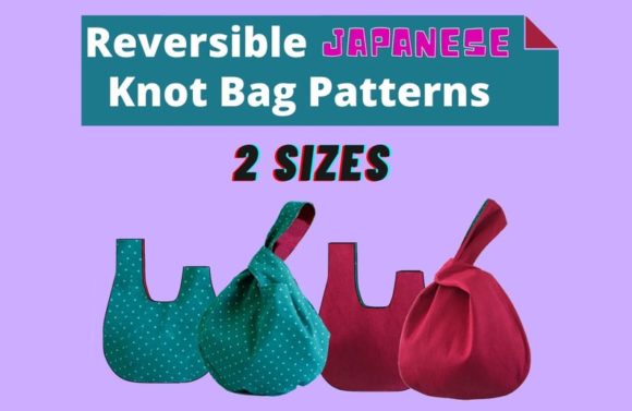 Easy Japanese Knot Bag Sewing Pattern Graphic Sewing Patterns By VisCulture