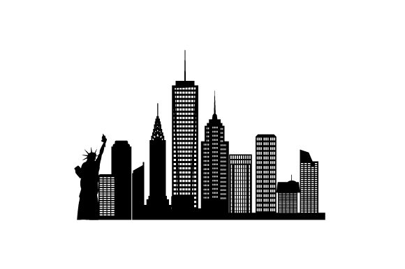 New York Skyline Silhouette Designs & Drawings Craft Cut File By Creative Fabrica Crafts