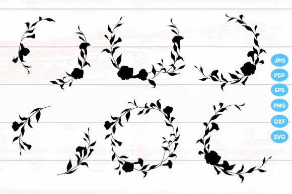 Floral Hand Drawn Wreaths SVG Graphic Crafts By  Drawbbit