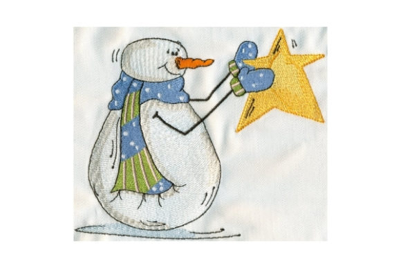Sassy Holding Star Snowman Winter Embroidery Design By Sew Terific Designs