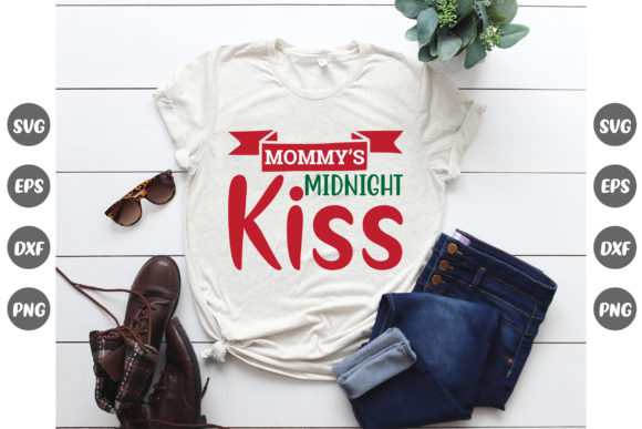 Christmas Design, Mommy's Midnight Kiss Graphic Print Templates By Fashion Store