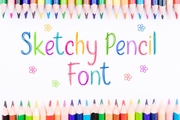 Sketchy Pencil Script Fonts Font Door OWPictures