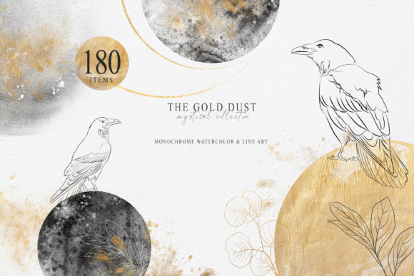 Watercolor the Gold Dust Collection Grafik Druckbare Illustrationen Von Tiana Geo