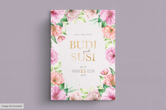 Cherry Blossom Invitation Card Set Graphic Print Templates By lukasdedi store