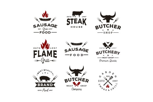 Vintage Barbecue Grill Logo Template Graphic Logos By Weasley99