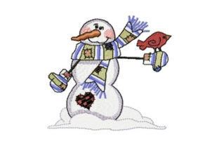 Snowman Bertie Winter Embroidery Design By Sew Terific Designs