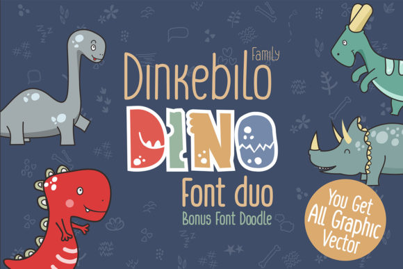 Dinkebilo Dino Display Font By adevio27