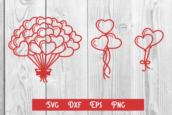 Heart Balloons Cut File, Sublim Print Graphic Print Templates By dadan_pm