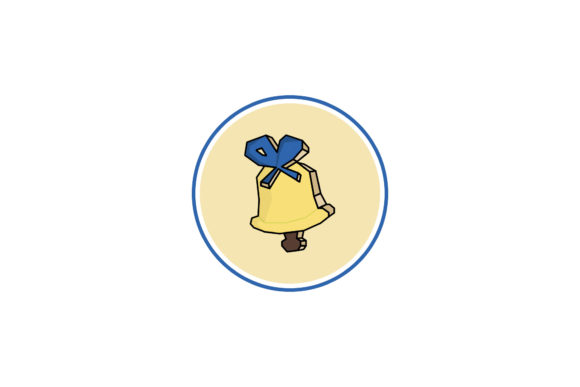 Christmas Icon Bell Yellow Blue Graphic Icons By PiGeometric