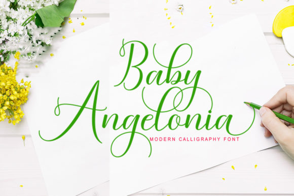 Baby Angelonia Polices Manuscrites Police Par gatype