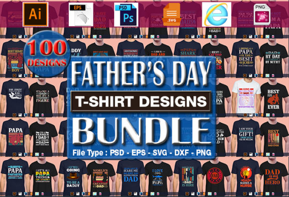 Father’s Day, Papa, Dad, Daddy Designs Graphic T-shirt Designs By CraftStudio