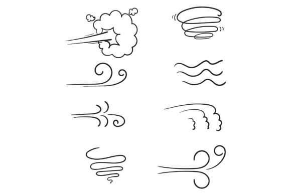 Doodle Wind Graphic Icons By GwensGraphicstudio