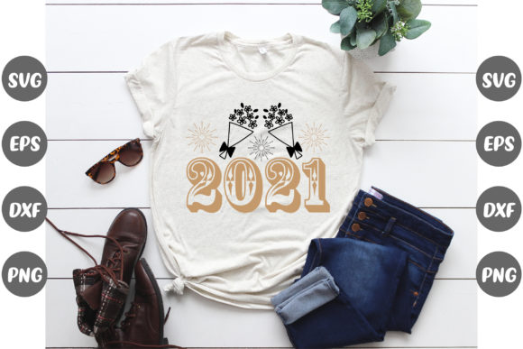 New Year Design, 2021. Grafika Szablony do Druku Przez Fashion Store