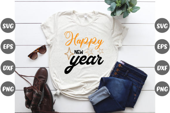 New Year Design, Happy New Year. Graphic Print Templates By Fashion Store