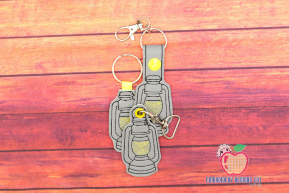Old Lantern ITH Key Fob Pattern Backgrounds Embroidery Design By embroiderydesigns101
