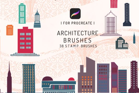 38 Procreate Architecture Brushes Gráfico Pinceles Por EfficientTools