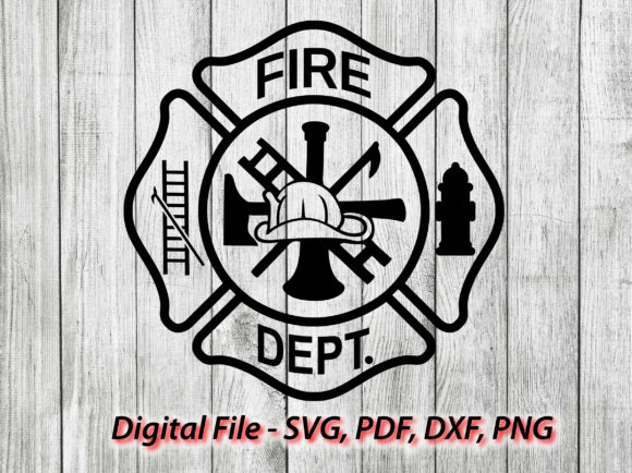 Fire Department Maltese Cross Graphic Icons By BarkandMoo