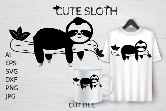 Cute Sloth Animal Graphic Crafts By sombrecanari