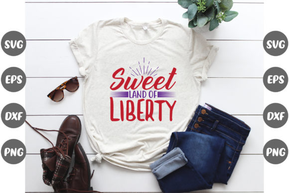 Fourth of July Design, Sweet Land of... Graphic Print Templates By Fashion Store