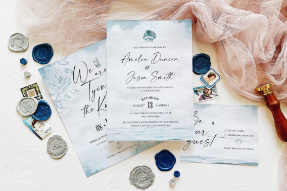 Nautical Wedding Invitation Suite Graphic Print Templates By Blue Robin Design Shop