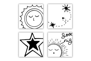 Celestial Set Doodle Stars Gráfico Ilustraciones Imprimibles Por TanyaPrintDesign 5