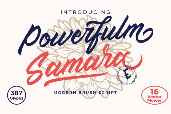 Powerfulm Samara Skript-Schriftarten Schriftart Von endeavour studio