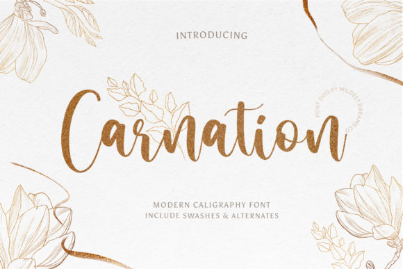 Carnation Fontes Script Fonte Por Wildest Dreams Co