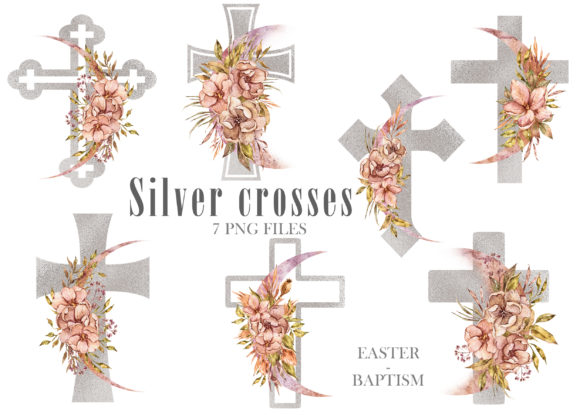 Watercolor Easter Crosses Clipart Graphic Illustrations By Tiana Geo