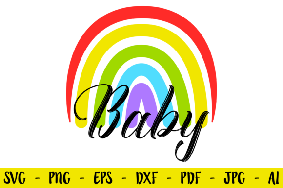 Rainbow Baby Graphic Crafts By CuteShopClipArt