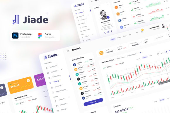 Jiade - Modern Crypto Trading UI Design Graphic UX and UI Kits By peterdraw