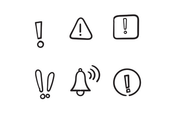 Doodle Warnings Related Graphic Icons By GwensGraphicstudio
