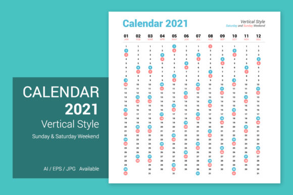 Calendar 2021 Vertical Design Graphic Graphic Templates By Ctrl[A]Studio