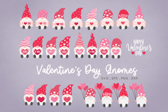 Valentine's Day Gnome Clipart Gráfico Manualidades Por peachycottoncandy