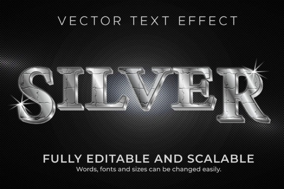 Text Effect Silver Text Style Graphic Layer Styles By NA Creative